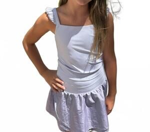 NEW LITTLE OLIN ruffle strap tank top in lavender